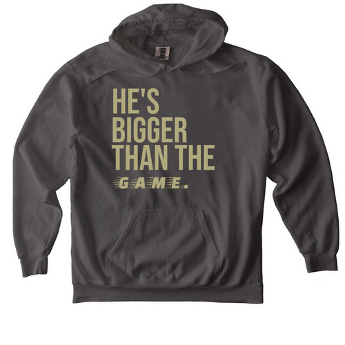 He's Bigger Than The Game., a Pepper Comfort Colors Pullover Hoodie