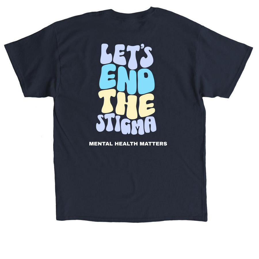 Let's End the Stigma&nbsp;, a Navy Classic Unisex Tee (back-view)