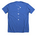 Mysteries of Hawai'i Stamp Tee, a Heather True Royal Premium Unisex Tee (back-view)