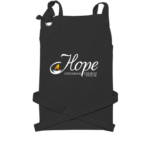 Apron (White Logo), a Black Cotton Canvas Pocket Apron