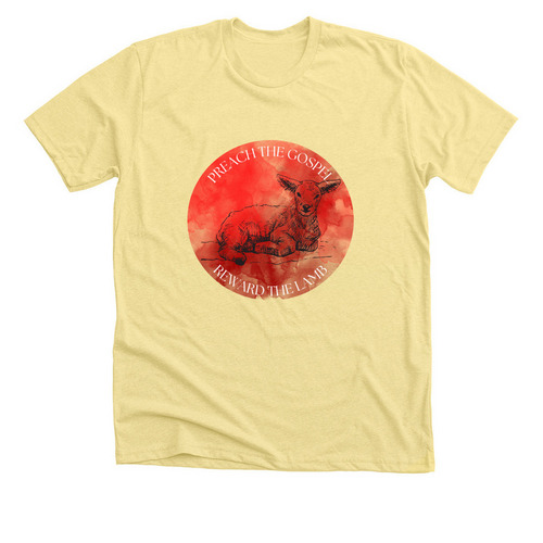 Reward the Lamb, a Heather Yellow Gold Premium Unisex Tee
