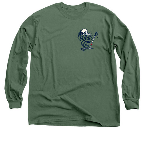 White Cane Day, a Military Green Classic Long Sleeve Tee
