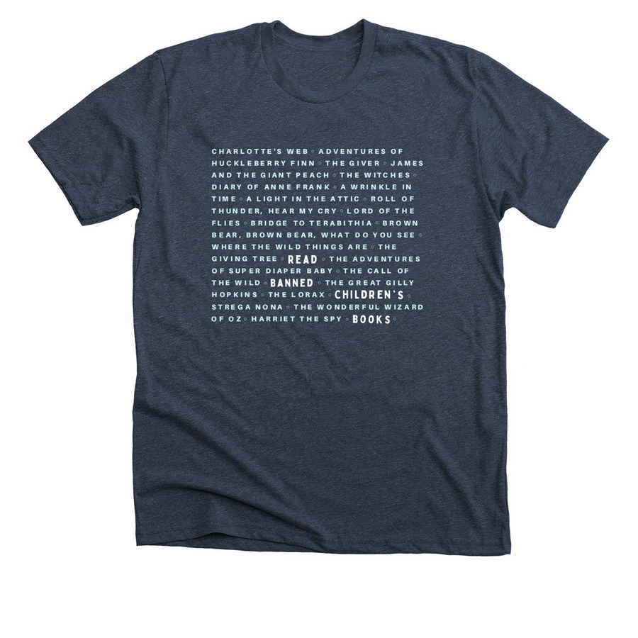Read Banned Books (Children's Edition) - 2022, a Heather Midnight Navy Premium Unisex Tee