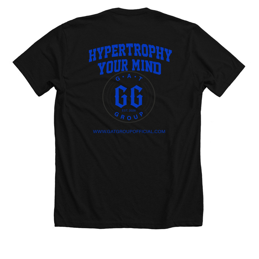 GAT GROUP OG SHIRT, a Solid Black Blend Premium Unisex Tee (back-view)