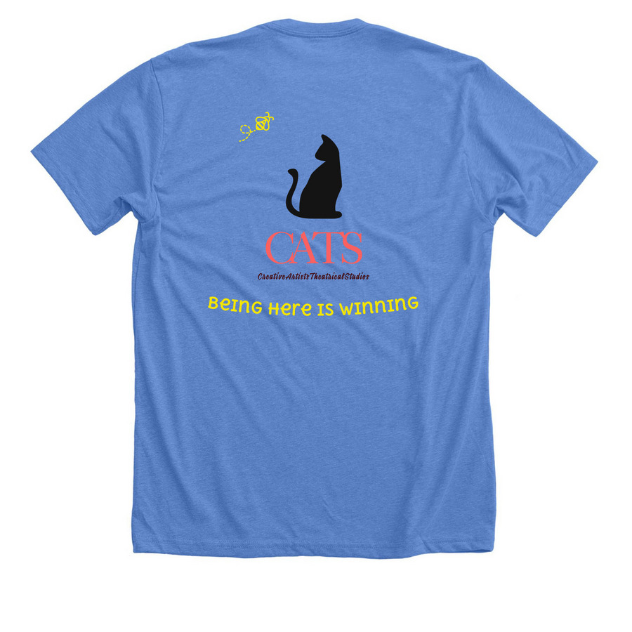 CATS Spelling Bee, a Heather Columbia Blue Premium Unisex Tee (back-view)
