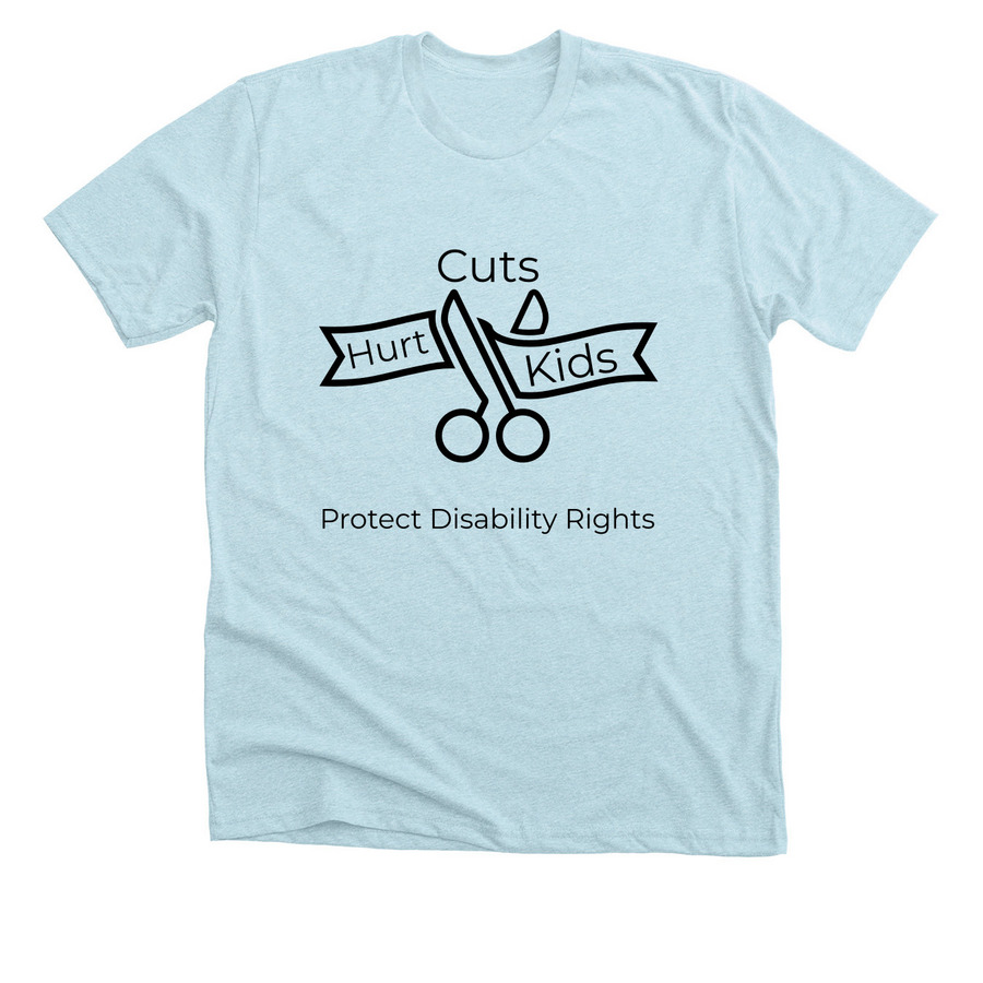 Cuts Hurt Kids A, a Heather Ice Blue Premium Unisex Tee