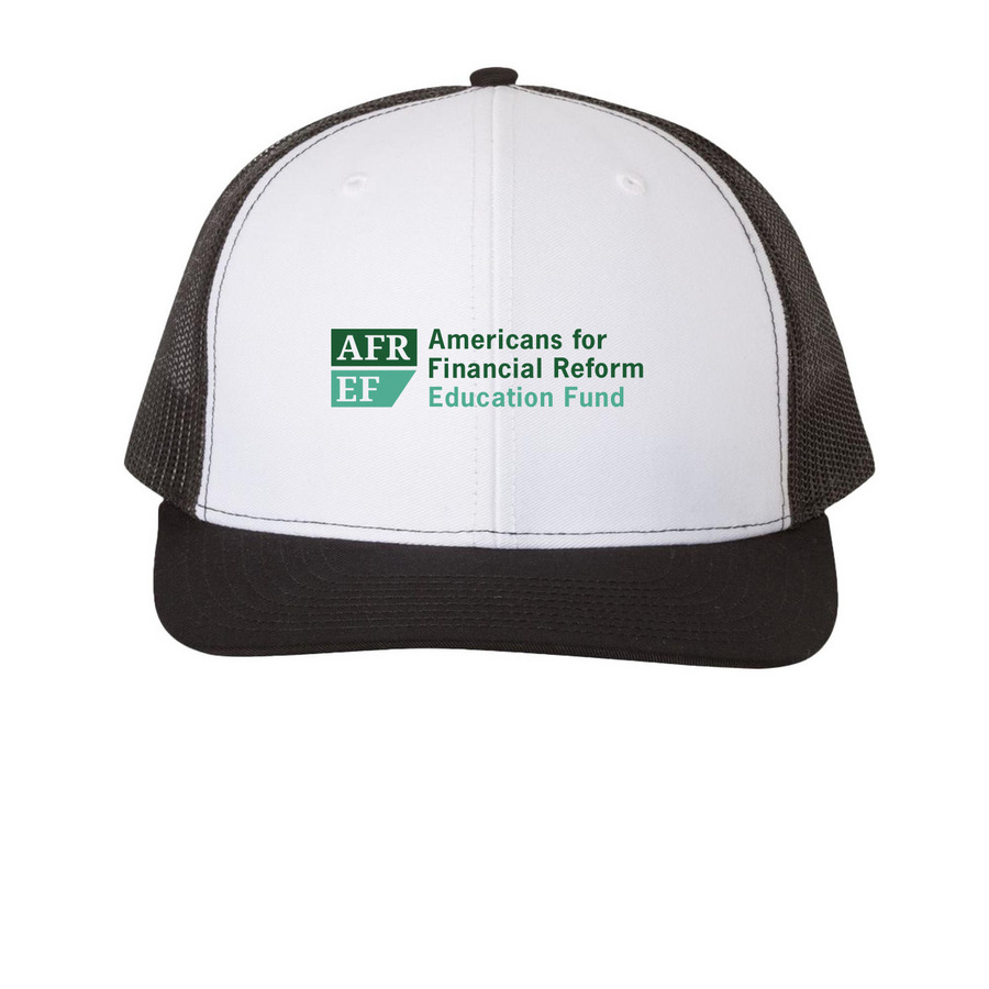 AFREF Hz Logo Caps, Light, a White/Black Printed Snapback Trucker Cap
