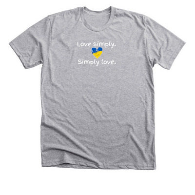 Love simply. Simply love., a Athletic Heather Premium Unisex Tee