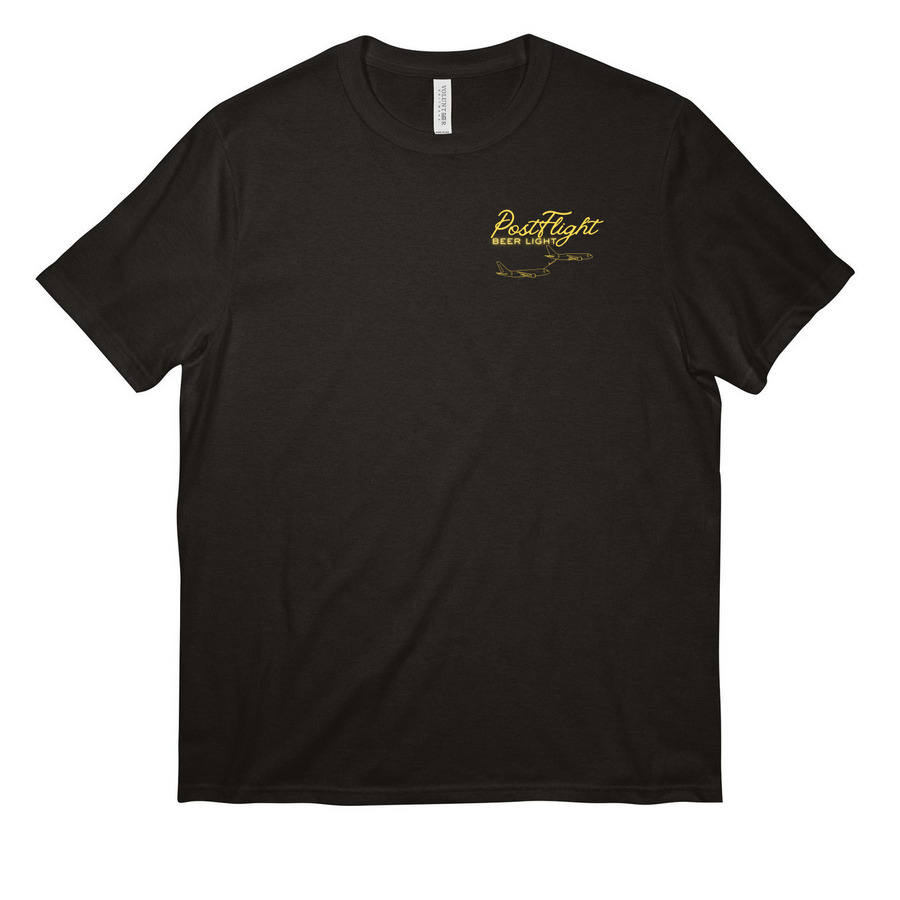 Post Flight Beer Light Shirt Collection, a Deep Black All-American Unisex Tee