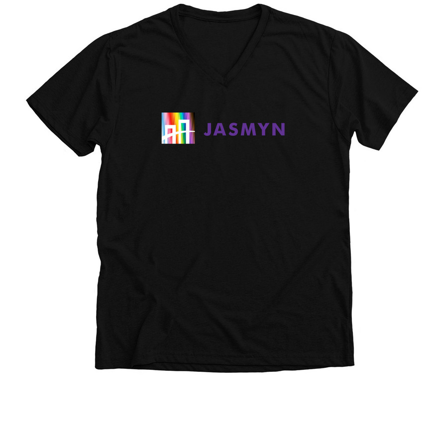 JASMYN Centered, a Solid Black Blend Premium V-Neck Tee