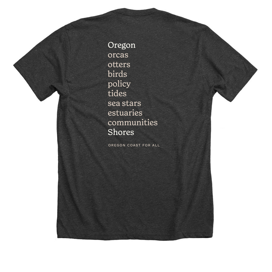 All That is Oregon, a Dark Grey Heather Premium Unisex Tee (back-view)