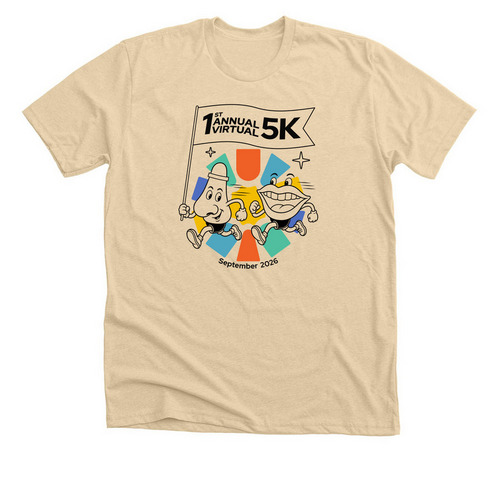1st Annual Virtual 5K Tee, a Heather Soft Cream Premium Unisex Tee