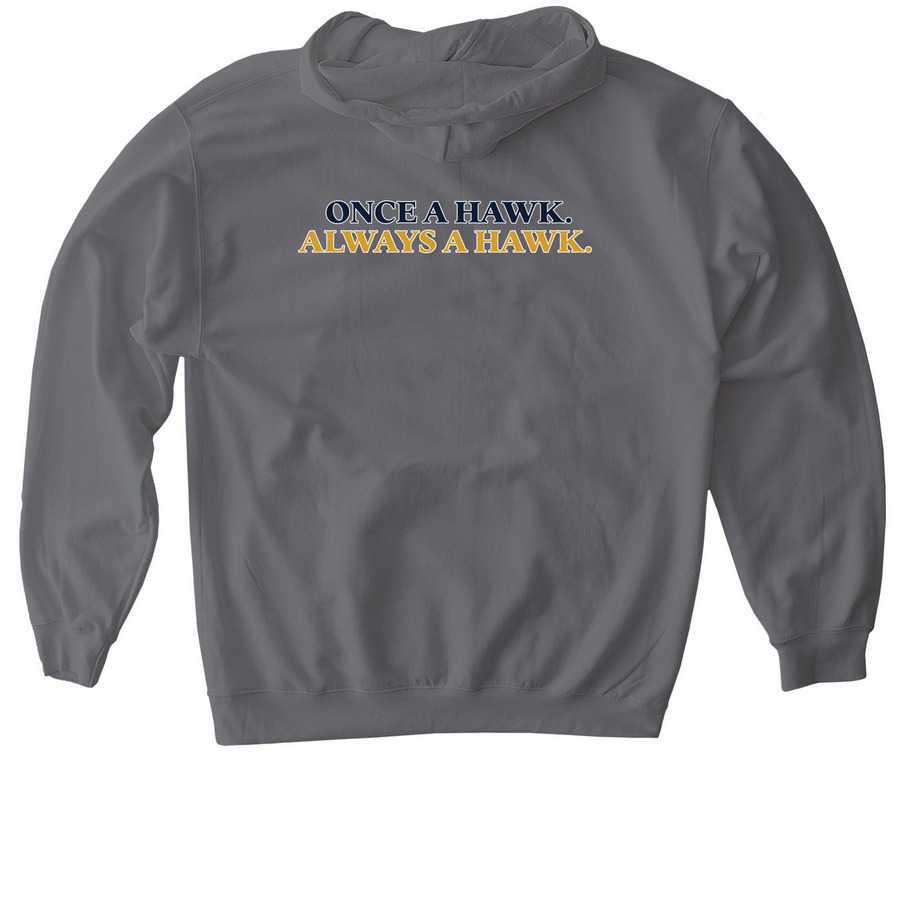 Always a Hawk - Gretna Hawks, a Charcoal Gildan Softstyle Pullover Hoodie (back-view)