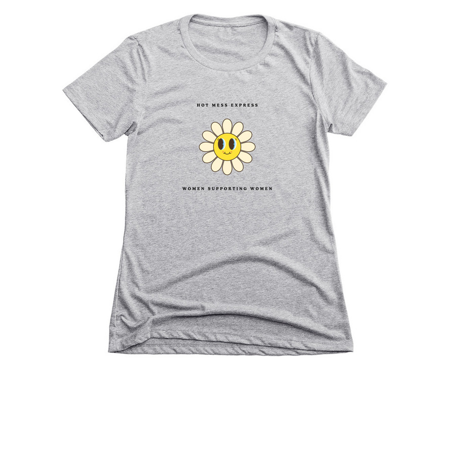 Women Supporting Women, a Dark Heather Grey Women's Slim Fit Tee