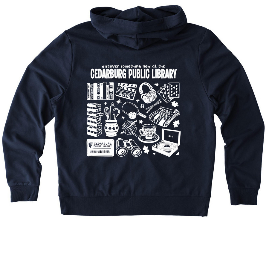 Zipped & Ready to Discover, a Night Sky Navy Allmade Organic French Terry Zip Up Hoodie (back-view)