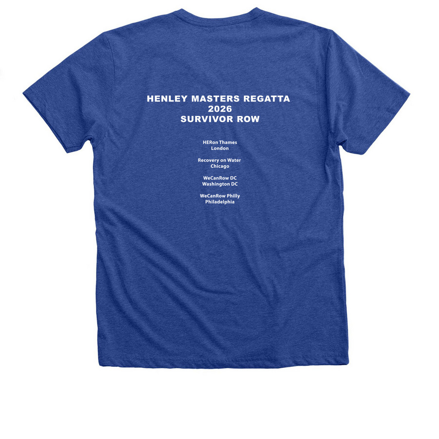 SRN Henley Master Regatta Event V-Neck Tee, a Heather True Royal Premium V-Neck Tee (back-view)