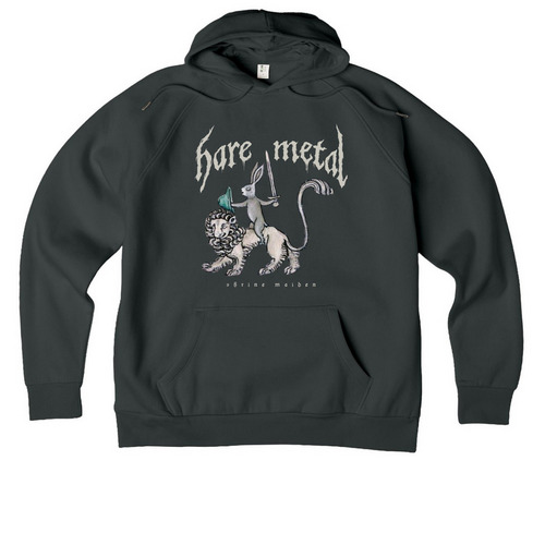 Hare Metal Pullover Hoodie, a Terrain Grey Allmade Organic CVC Pullover Hoodie
