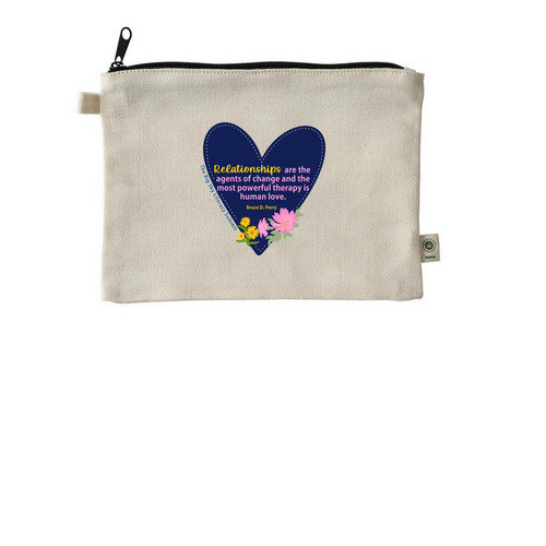 Relationships are . . . 9"x7" pouch &nbsp;&nbsp;, a Natural 9"x7" Hemp Blend Pouch