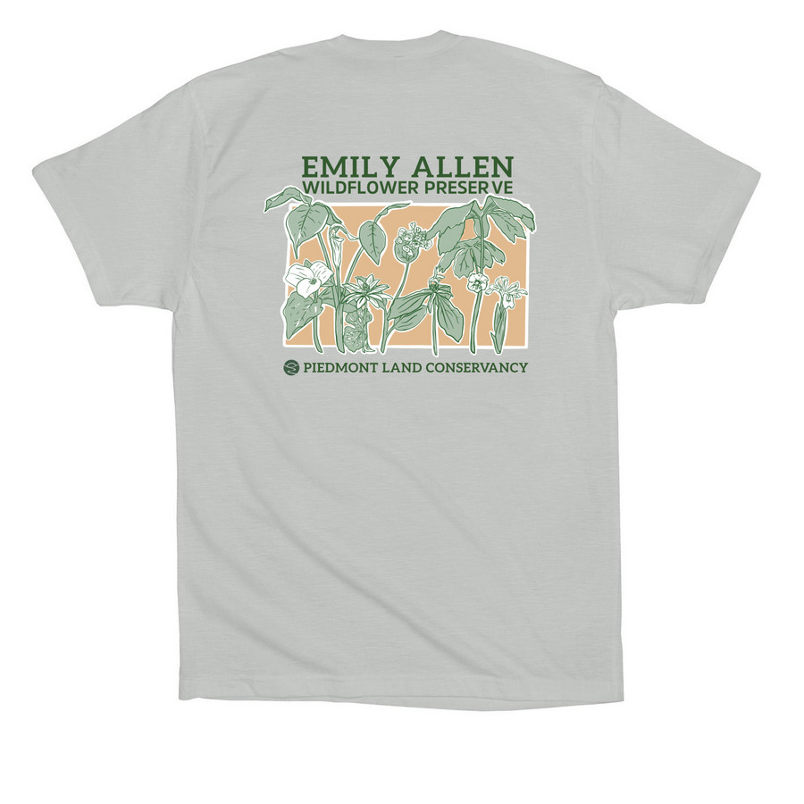 Emily Allen Wildflower Preserve Tees, a Silver Premium Cotton Tee (back-view)