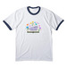 Book Cat, a White/ Navy Cotton Ringer Tee