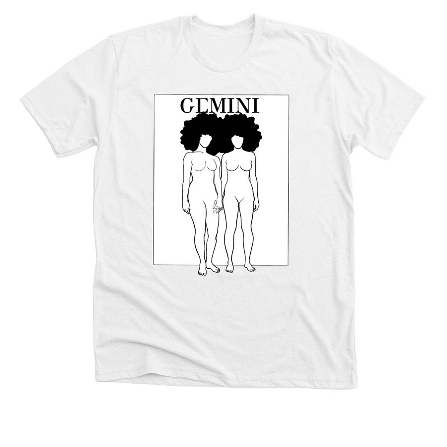 GEMINI, a Solid White Blend Premium Unisex Tee