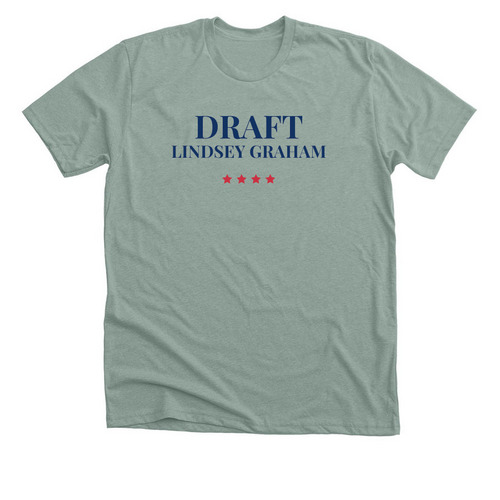 Draft Lindsey Graham Tops, a Heather Sage Premium Unisex Tee