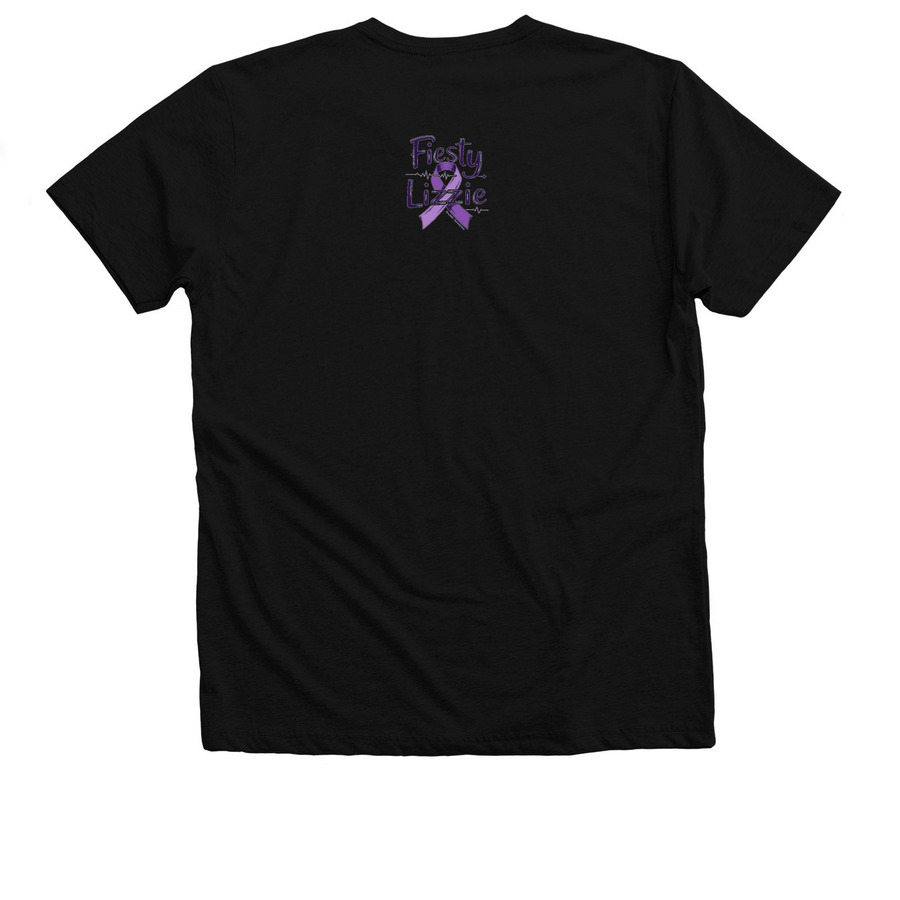 Fiesty Not Fragile, a Solid Black Blend Premium V-Neck Tee (back-view)