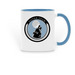 Wolf Mug, a Light Blue Two-Tone Ceramic Mug