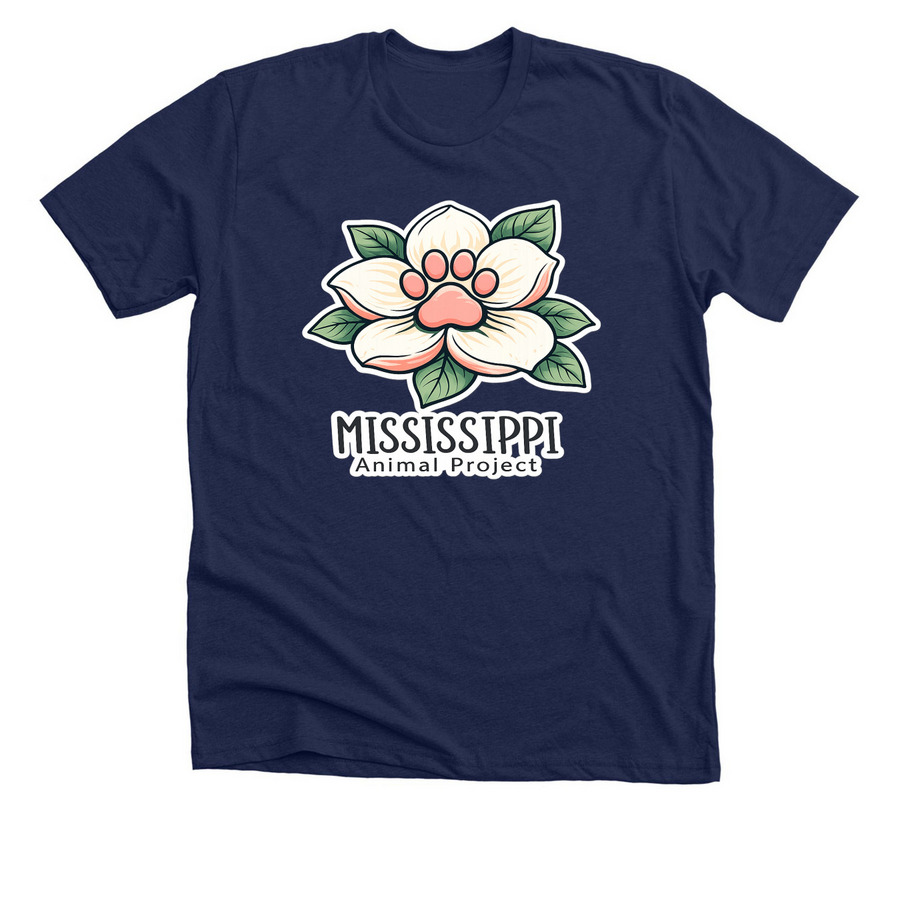&nbsp;Magnolia Paw T-Shirt, a Solid Navy Blend Premium Unisex Tee