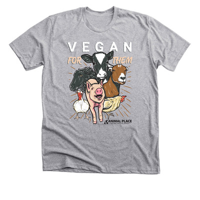 Vegan for Them, a Athletic Heather Premium Unisex Tee