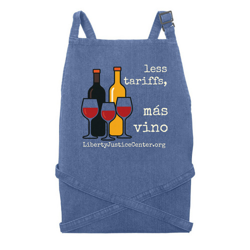 we stopped the Liberation Day tariffs, a Denim Blue Recycled Denim Bib Apron