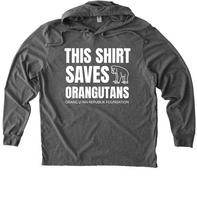 This Shirt Saves Orangutans!, a Aluminum Grey Allmade Eco Triblend Hoodie Tee