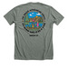 The Still Place, a Deep Heather Premium Unisex Tee (back-view)
