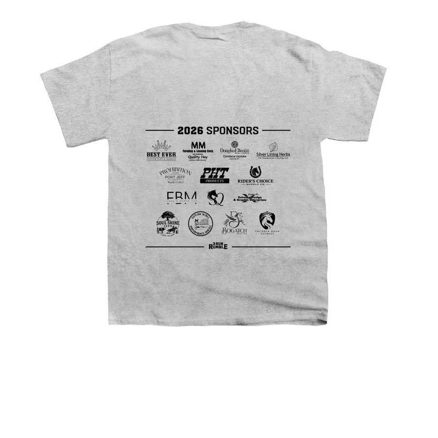 3 Run Rumble, a Sport Grey Youth Unisex Tee (back-view)