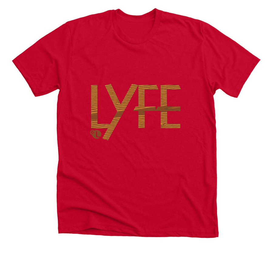 LYFEWOODFONT, a Solid Red Blend Premium Unisex Tee