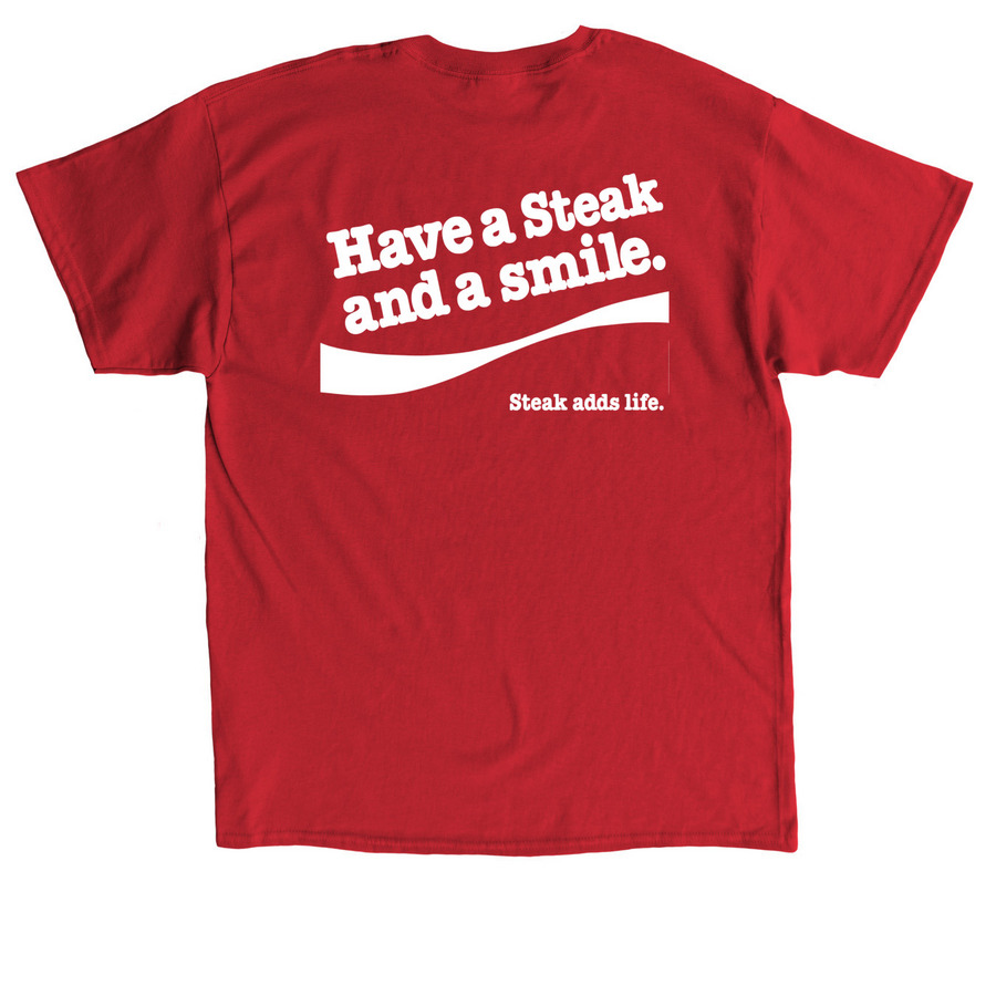 Carnivore and a smile (2-sided print), a Red Classic Unisex Tee (back-view)