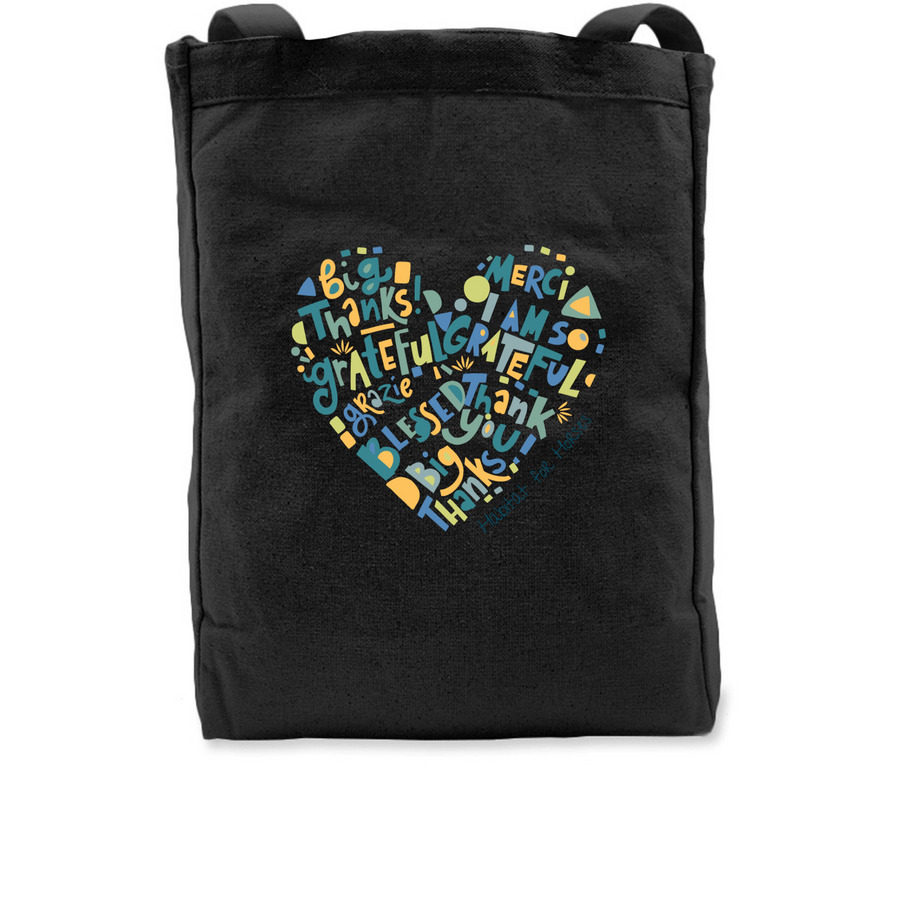 HfH Thankful Tote ('24), a Black Recycled Cotton Tote Bag