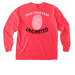 TCFU Pocket Shirts Red, a Watermelon Comfort Colors Long Sleeve Pocket Tee (back-view)