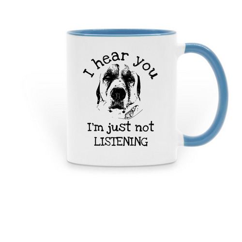 Not LISTENING&nbsp; Anatolian&nbsp;, a Light Blue Two-Tone Ceramic Mug