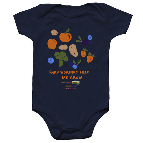 Farmworkers Help Me Grow - Baby, a Navy Infant Onesie