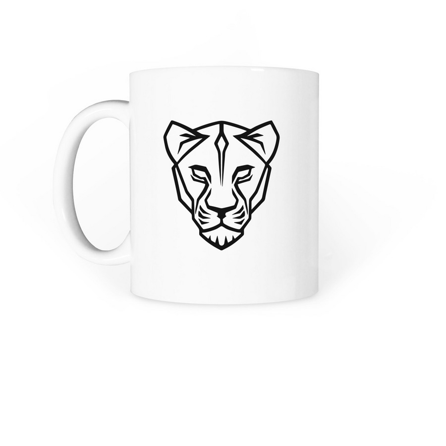 Lioness Community Mugs, a White Coffee Mug (back-view)