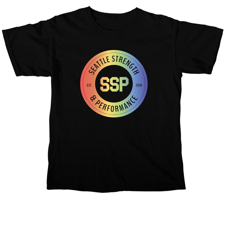 SSP Pride Merch 2025, a Black Comfort Colors Unisex Tee