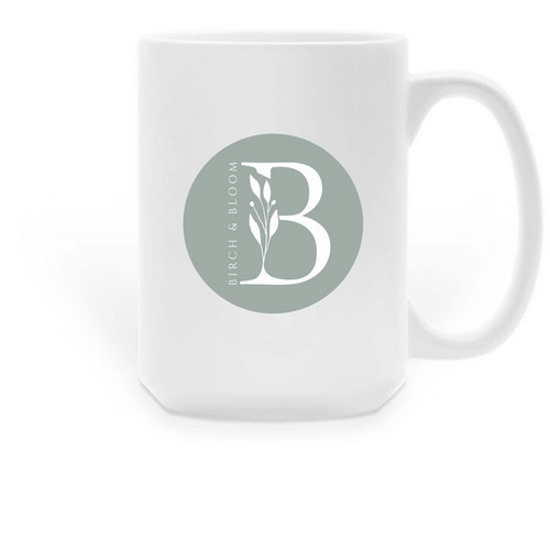 Birch + Bloom Coffee Mug, a White Large Coffee Mug