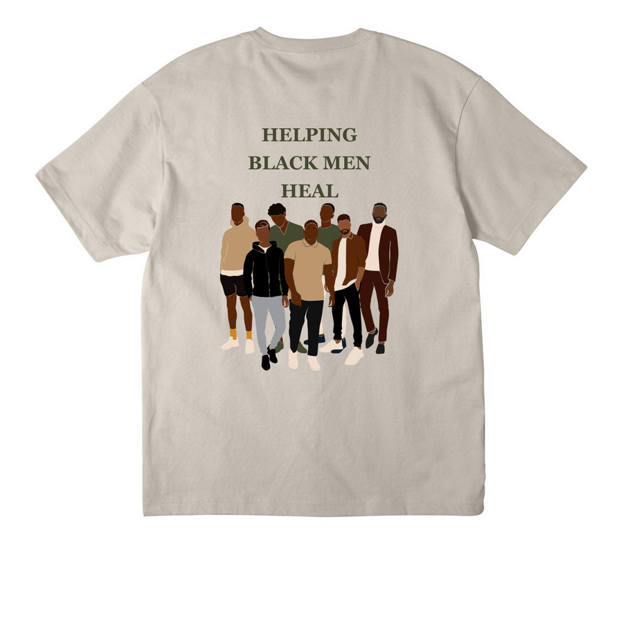 Limited Edition Men's Mental Health Shirt, a Dust Unisex Heavyweight Tee (back-view)
