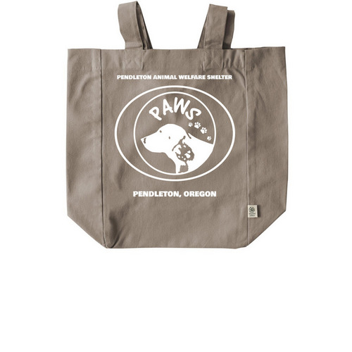 PAWS Logo Tote (White Print), a Pumice Recycled Cotton Tote Bag