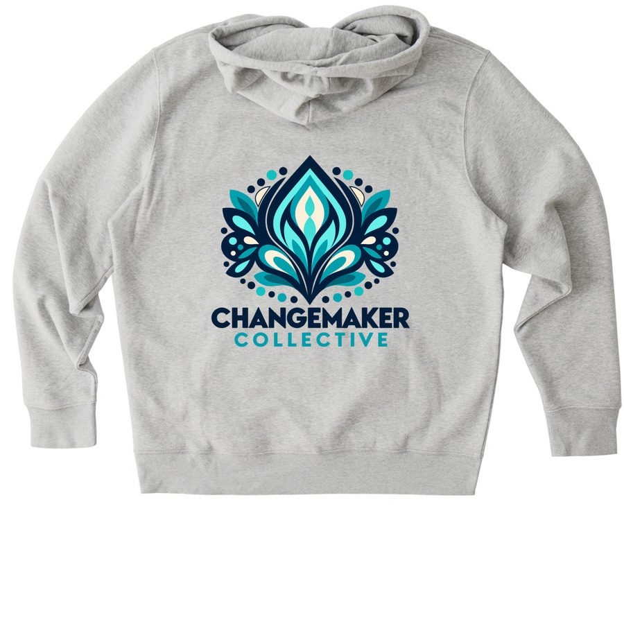 Changemaker Collection, a Cool Heather Grey Stanley/Stella Unisex Cruiser 2.0 Pullover Hoodie (back-view)