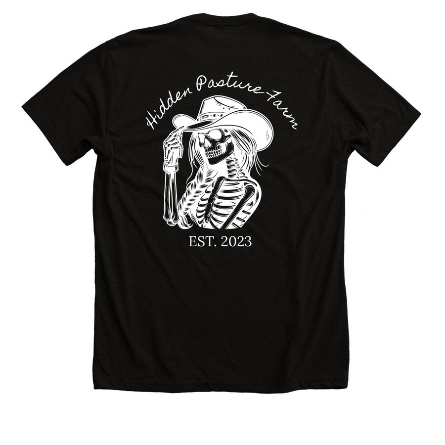 Thank You for Supporting Our Farm, a Solid Black Blend Premium Unisex Tee (back-view)