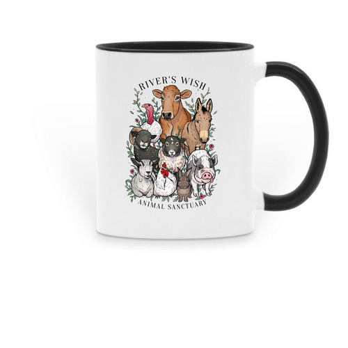River's Wish Ceramic Coffee Mug, a Black Two-Tone Ceramic Mug