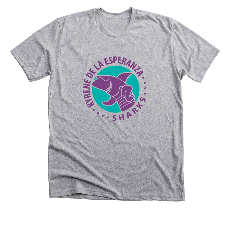 Go Sharks!, a Athletic Heather Premium Unisex Tee
