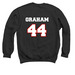 graham 44 crewneck, a Black Crewneck Sweatshirt (back-view)